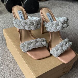 Steve Madden Silver Embellished Heels